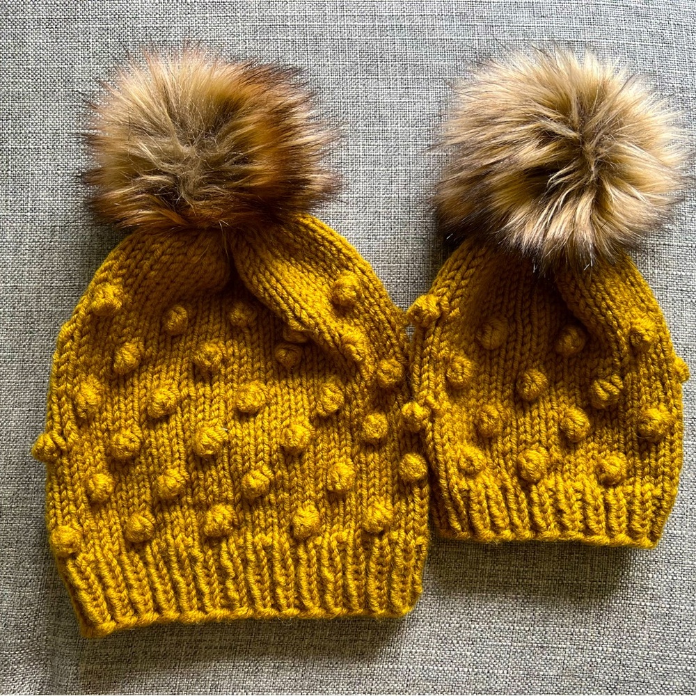 Mommy and Me Bobble Knit Hat